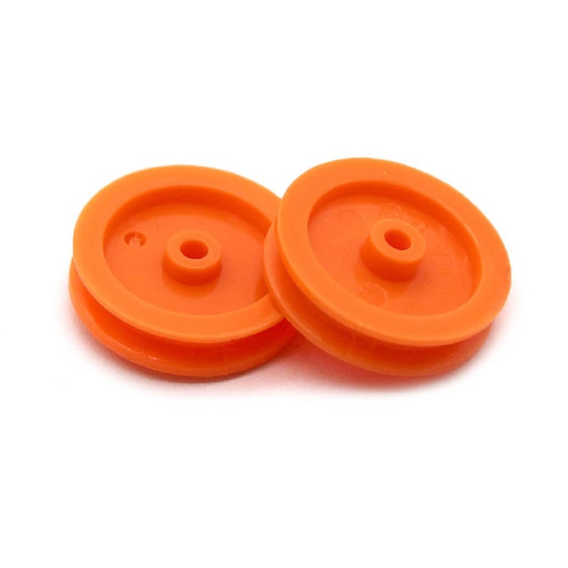 Alextend 50pcs 2mm Hole Belt Pulley Orange Plastic Transmission Pulley for DIY RC Toy Car Accessories - Image 1
